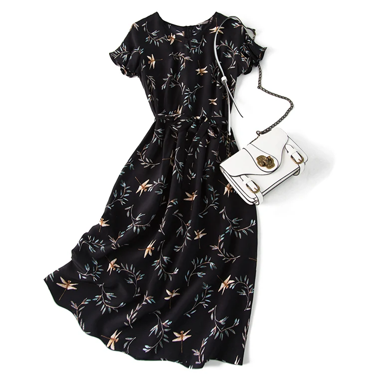 С первого взгляда я люблю умную Стрекозу с принтом листьев тутового шелкопряда