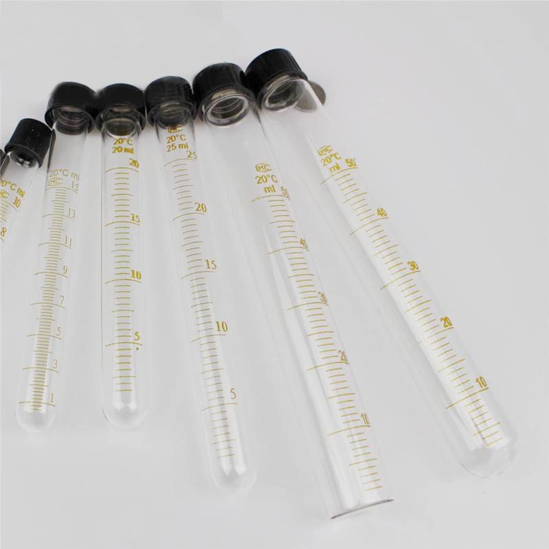2 шт./лот 5 мл стеклянная пробирка с винтовой крышкой Калибровочная лабораторные