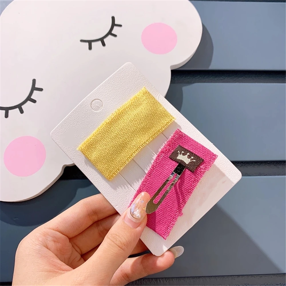 

1pc 5CM Snap Girls Hair Clips for Hair Clip Pins BB Hairpins Color Cotton Barrettes for Girls Women Girls Styling Accessories