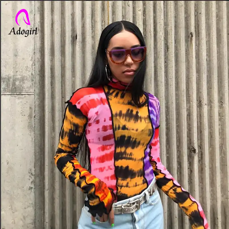 Mesh turtleneck long sleeve Clearance