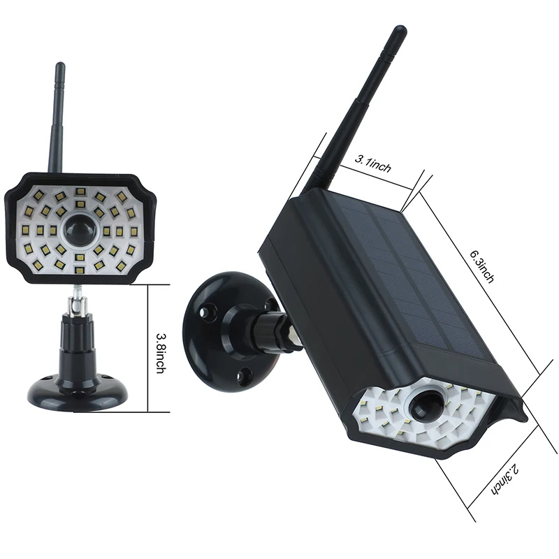 LED Solar Power Street Light PIR Motion Sensor Spotlight Outdoor Lamp Garden Yard Simulation Monitoring Security Lamp 30 SMD2835