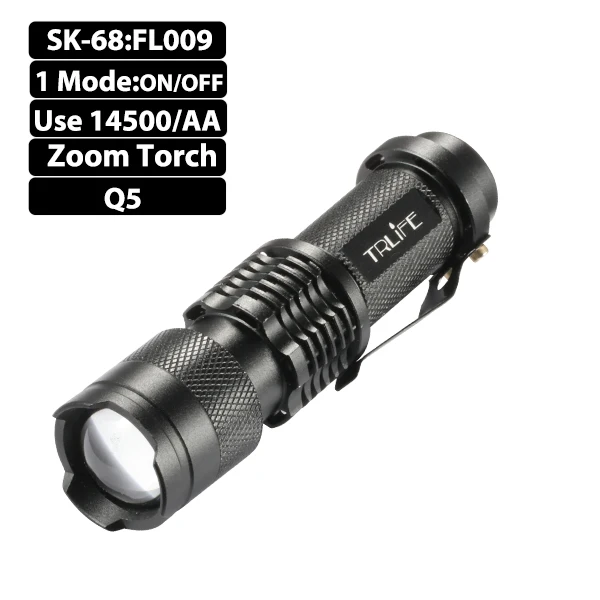 Светодиодный светильник-вспышка Q5 T6 L2, мини портативный фонарь с регулируемым зумом, светильник-вспышка, велосипедный светильник, перезаряжаемый аккумулятор 14500 18650 - Испускаемый цвет: A- Q5 - 1 Mode