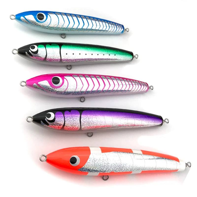 65g90g120g140g Trolling Wood Stickbait Pencil Popper Tuna Boat Fishing Lure Topwater Long Casting Wobbler Carp Artificial Leurre