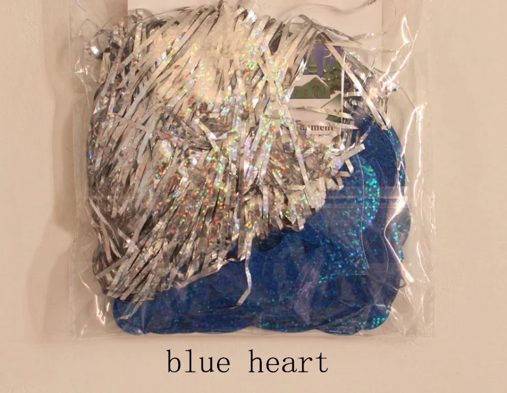 blue heart 100pcs 100 шт./упак. дождь кулон с шелковыми нитями любовь "пятиконечная звезда" Дождь кулон с шелковыми нитями на свадьбу свадебный Декор для свадьбы День рождения украшения - Цвет: blue heart 100pcs