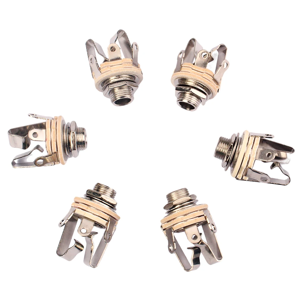 

6 pieces mono input stereo output 6.35 mm 1/4 "jack socket for electric guitar