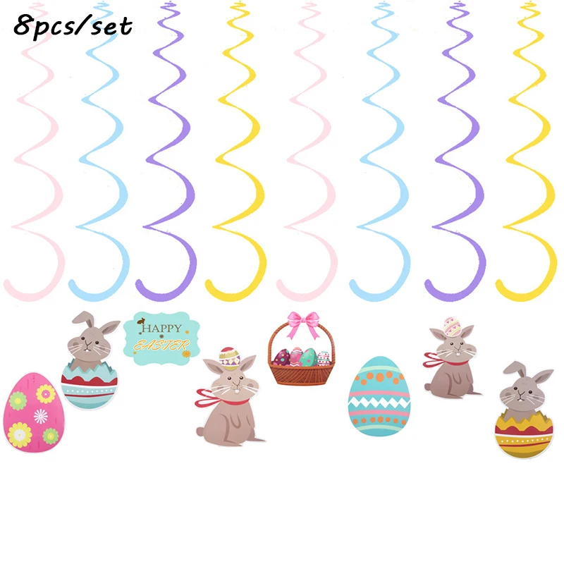 LAPHIL пасхальные вечерние Висячие гирлянды Кролик пасхальные яйца Висячие завитки счастливые пасхальные вечерние украшения Детские сувениры вечерние подарки