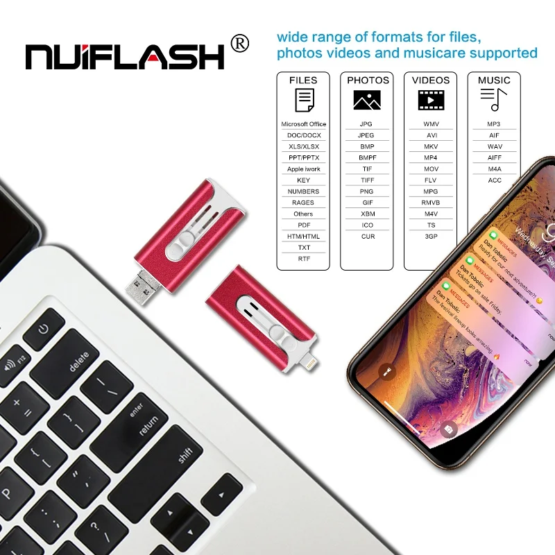 Nuiflash USB 2,0 3 в 1 type-C/Micro USB/OTG флеш-накопитель usb 32 Гб 64 Гб 128 ГБ usb флеш-накопитель 16 Гб Флешка карта памяти