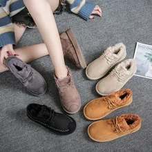 Женская прогулочная обувь; зимние ботинки; коллекция года; теплые женские зимние ботинки с хлопковой стелькой; ботильоны на плоской подошве; женская обувь; зимняя обувь на шнуровке