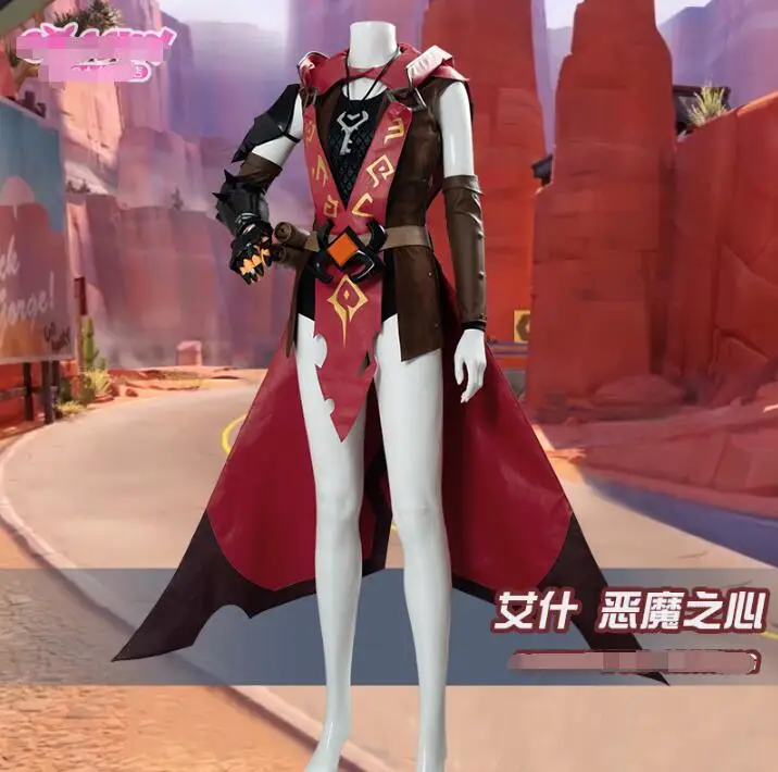 

Hot Game OW Ashe Cosplay Costume Halloween Skin Woman Suits