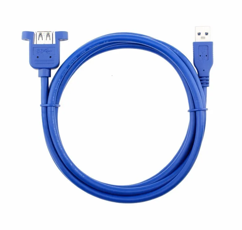 

USB 3.0 Male to Female Extension Cable with Panel Mount Screw hole lock connector adapter cord for computer (With screws)