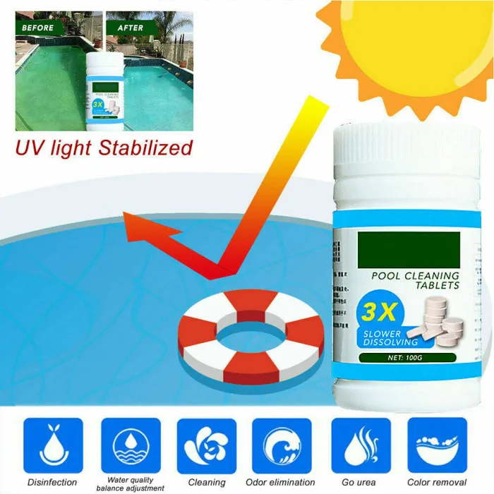 Плавающий очиститель для бассейна с 100 шт. таблетками для очистки хлора в бассейне SEP99