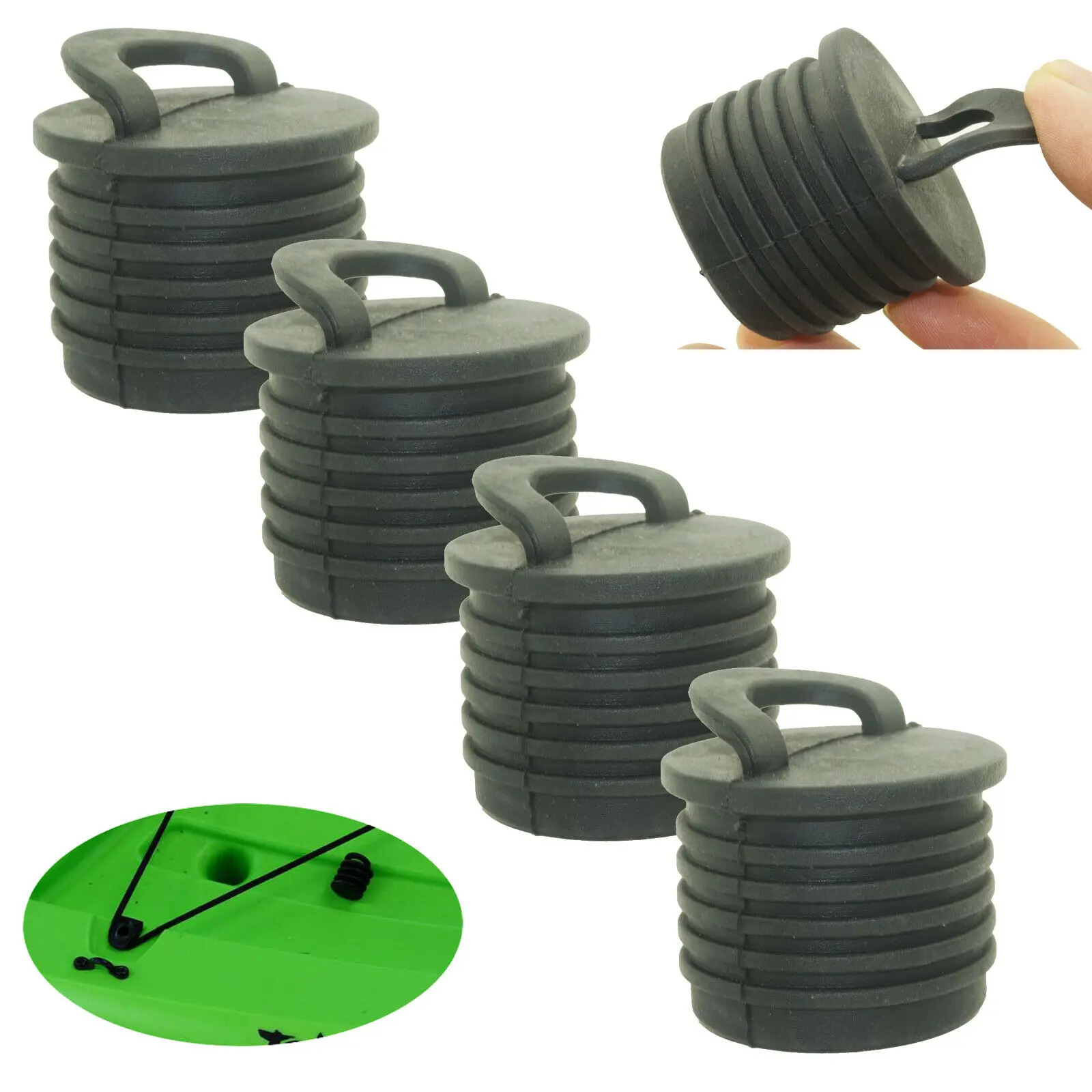 4/10 Rubber Scupper Stoppers Plugs Bungs For Kayak Canoe Marine Boat