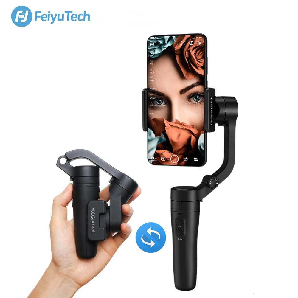 Feiyu tech Vlog Карманный 3 осевой карданный стабилизатор для смартфона выдвигаемая