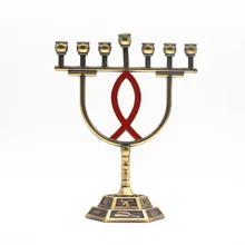 Подсвечники Menorah металлический канделябр, держатель для свечей латунь 7 веток 12 племен