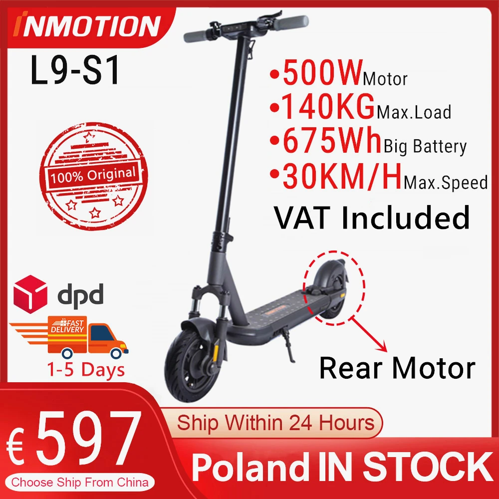 Оригинальный складной электрический скутер INMOTION S1 L9 со склада в ЕС 30 км/ч умный с