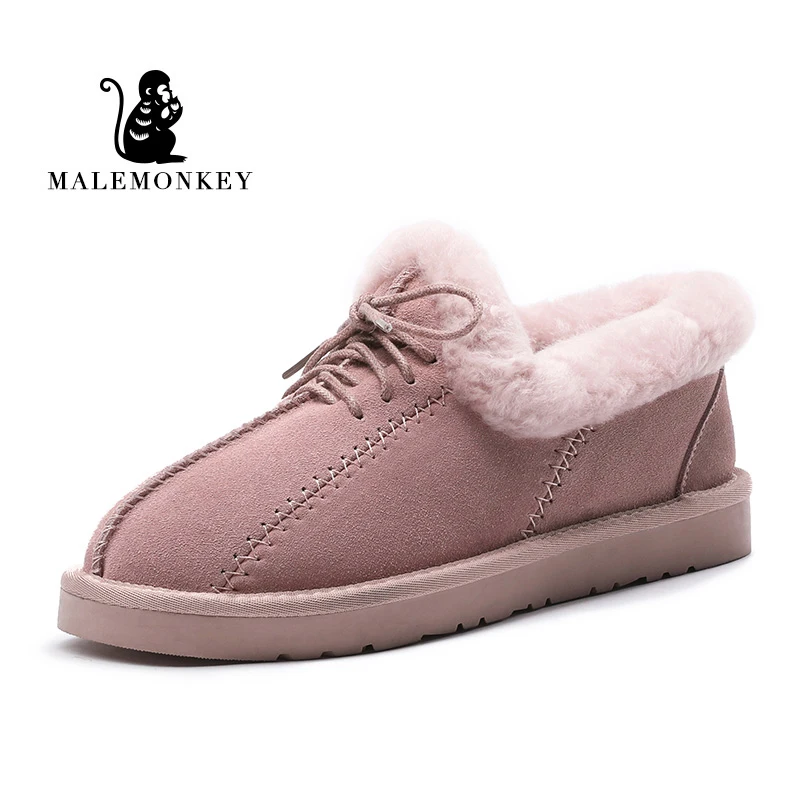 MALEMONKEY/Роскошная брендовая Дизайнерская обувь; Новинка года; модная женская обувь; черные женские зимние ботильоны на шнуровке - Цвет: Розовый