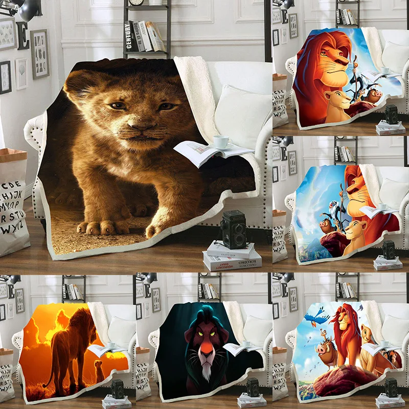 

Kids Blanket Anime Lion King 3d Blanket Fleece Cartoon Art Print Children Warm Bed Throw Blanket Newborn Bayby Blanket Boys Gift