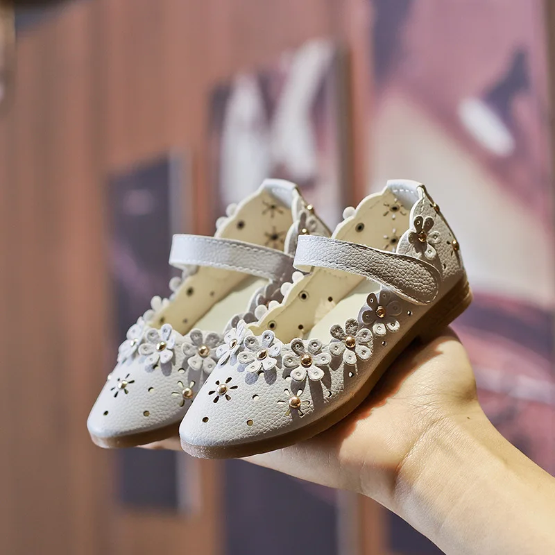 AFDSWG искусственная PU маленькая девочка обувь розовый низкий каблук Детские