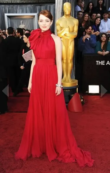 Бесплатная доставка 2016 Oscars Эмма камень красный ковер знаменитости/карнавальное