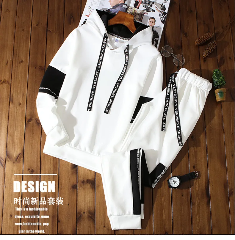 Men Spring New Style Leisure Sports Suit Youth Korean-style Trend Set Hoodie Versatile