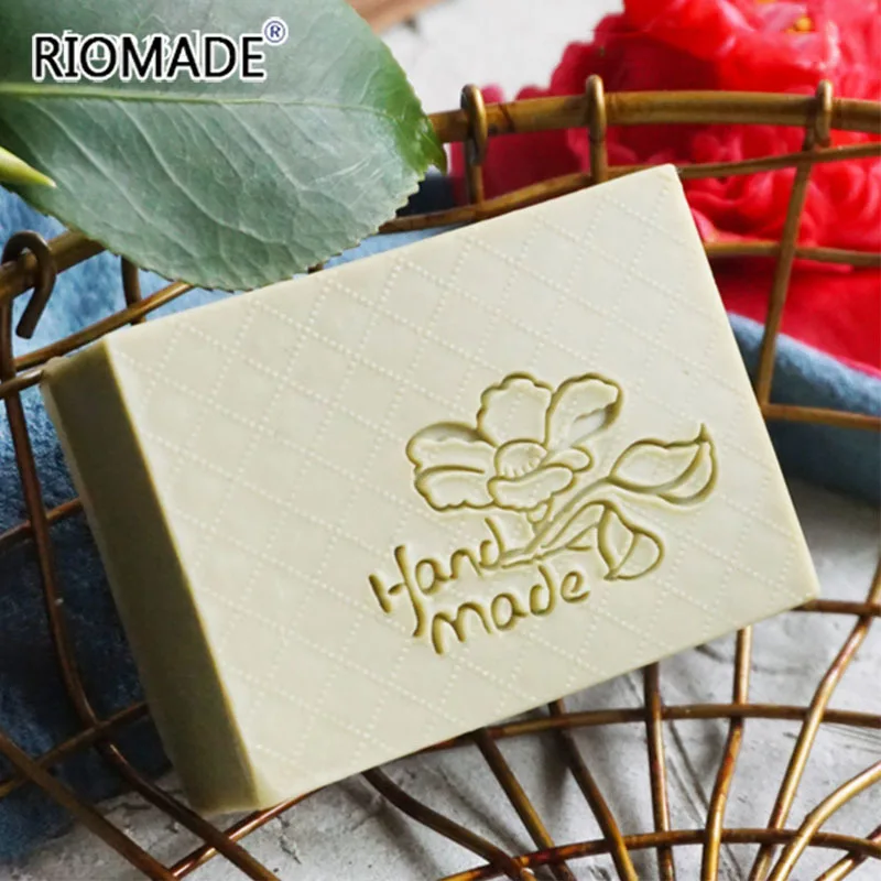 Natural Organic Plant Flowers Handmade Soap Stamp Rose Calendula Camomile  Ginseng Styles Transparent Resin Seal With Handle