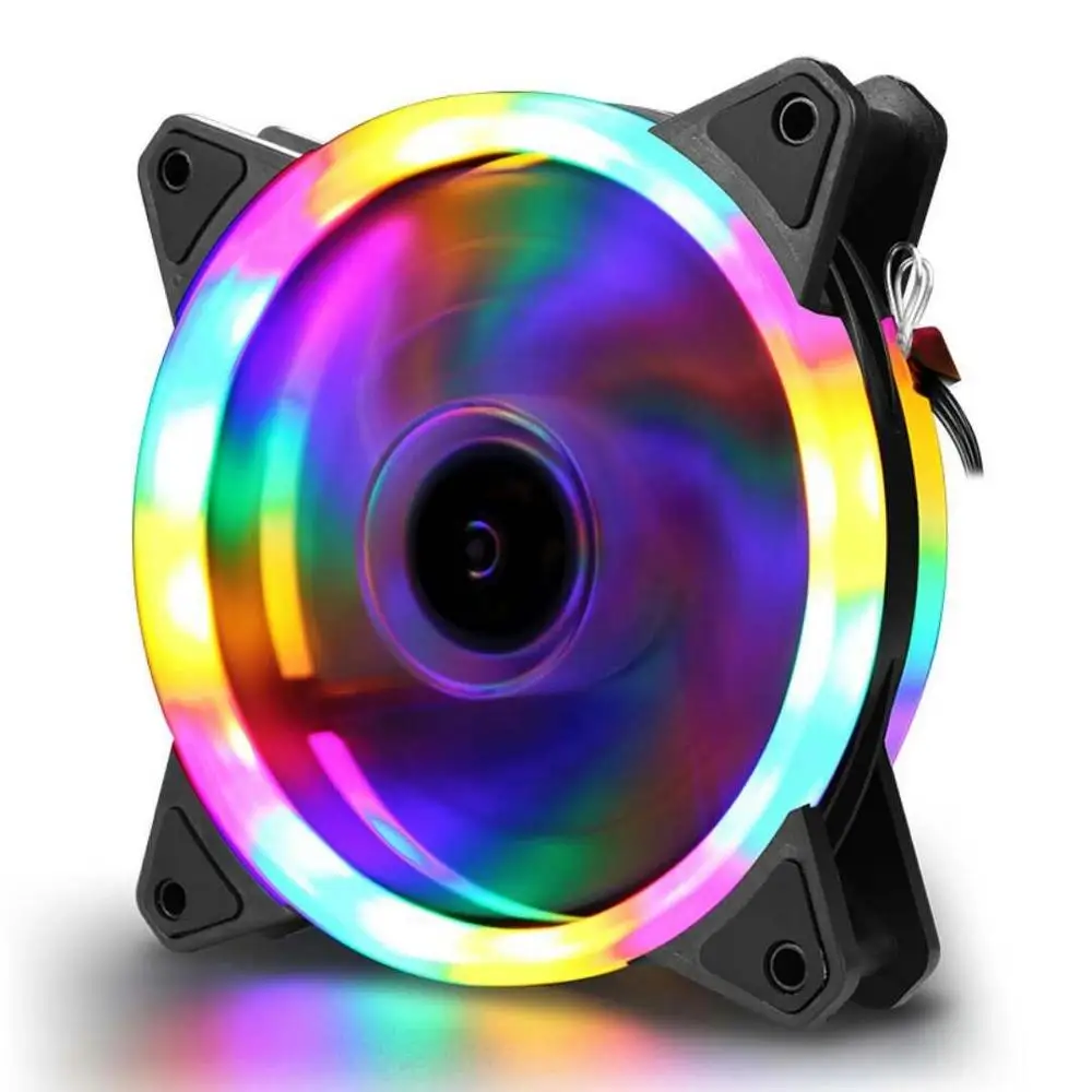 Новый 12025 Радуга RGB вентилятор компьютерных игр Чехол 12 см Красочный светодиодный
