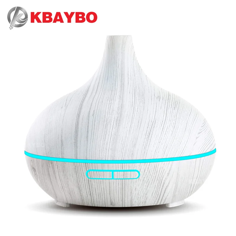 2019 New 300ML White Remote Control Ultrasonic Wood Grain Humidifier Aromatherapy Aroma Essential Oil Diffuser for Home Bebe