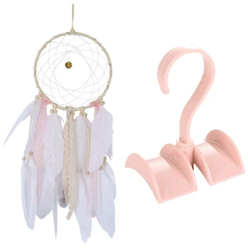 

1 Pcs Led Dream Catcher Cloud Feather Dreamcatcher Girl Birthday Decal & 1 Pcs Rotating Storage Rack Bag Hanger