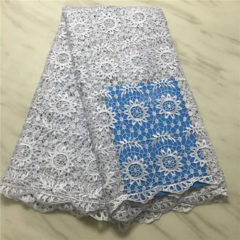 

White lace fabric tissu african guipure lace 2019 high quality lace hot sale nigerian cord lace for women