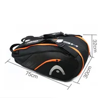 HEAD Tennis Rackets Bag 6 Pieces Hard Shell Sports Bag Large Capacity 9 Badminton Racquets Backpack Men Women Tenis Squash Padel 2