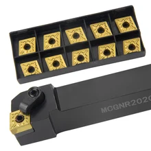 1pc MCGNR2020 MCGNR2525 External Triangul Turning Tool Holder CNMG Carbide Inserts Lathe Cutting Tools Set