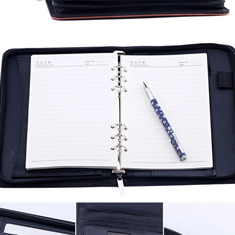 A5 Padfolio с калькулятором папка на молнии портфель для ноутбука папка для руководителя спиральная дорожная записная книжка