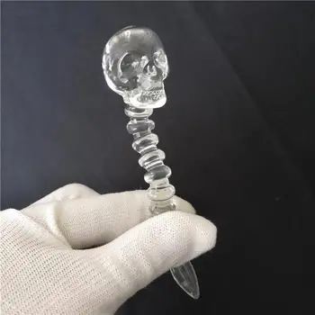 

Newest Colorful Skull Glass Dabber Wax Dab Tools Carb Cap With Blue Clear Dab Tool For Quartz Banger E Nail Oil Dad Rigs