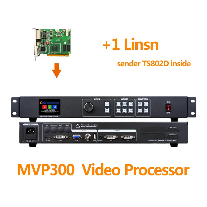 Светодиодный видеоконтроллер mvp300 светодиодный видеопроцессор с linsn TS802d для светодиодного внутреннего дисплея