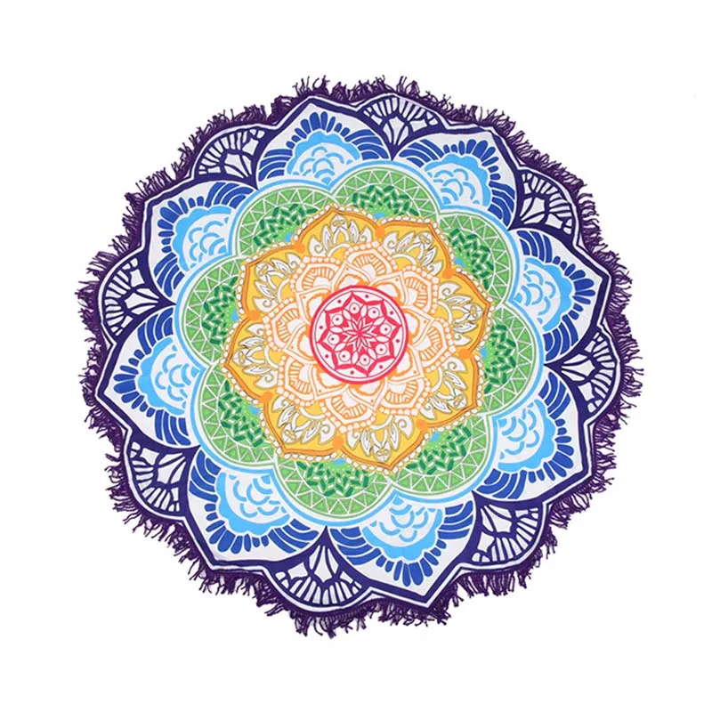 01 PMandala пляжный гобелен с принтом, коврик для отпуска, домашний гобелен, настенный, морской, для кемпинга, P декор, микрофибра, круглый - Цвет: 01