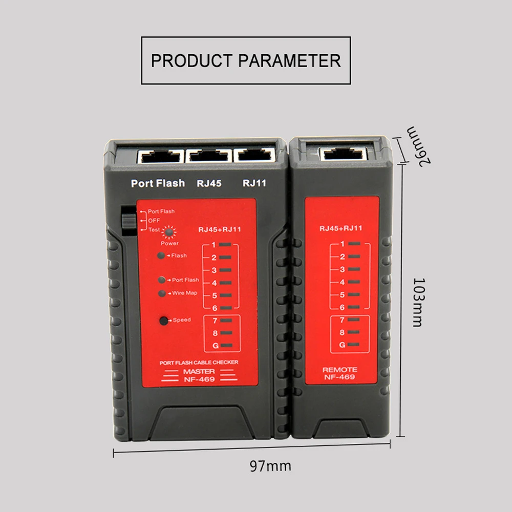 NF-469 RJ45 RJ11 тестер сетевой кабель тестер для Ethernet LAN кабель стационарный телефонный провод инструмент тестирования для установщиков