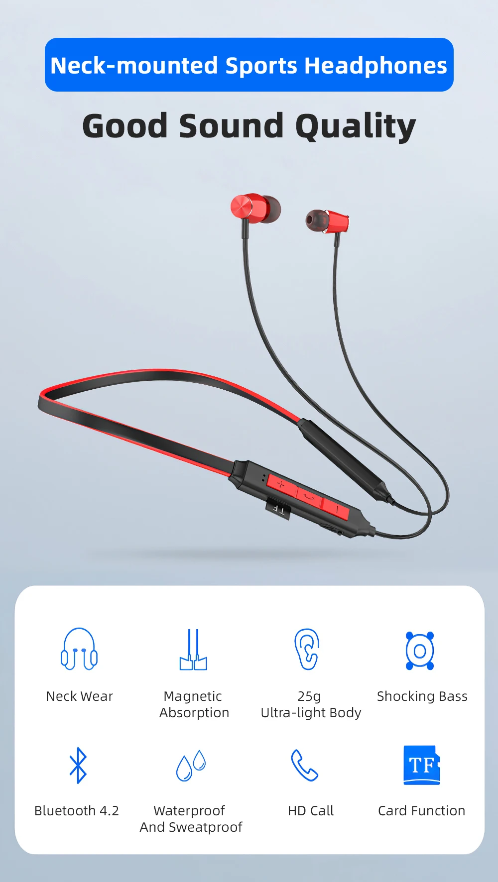 Наушники с сабвуфером, беспроводные, Bluetooth, tf-карты, магнитные, HD, гарнитура для звонков, 4,2, Handsfree, спорт, устойчивое, в ухо, для бега, для Xiaomi