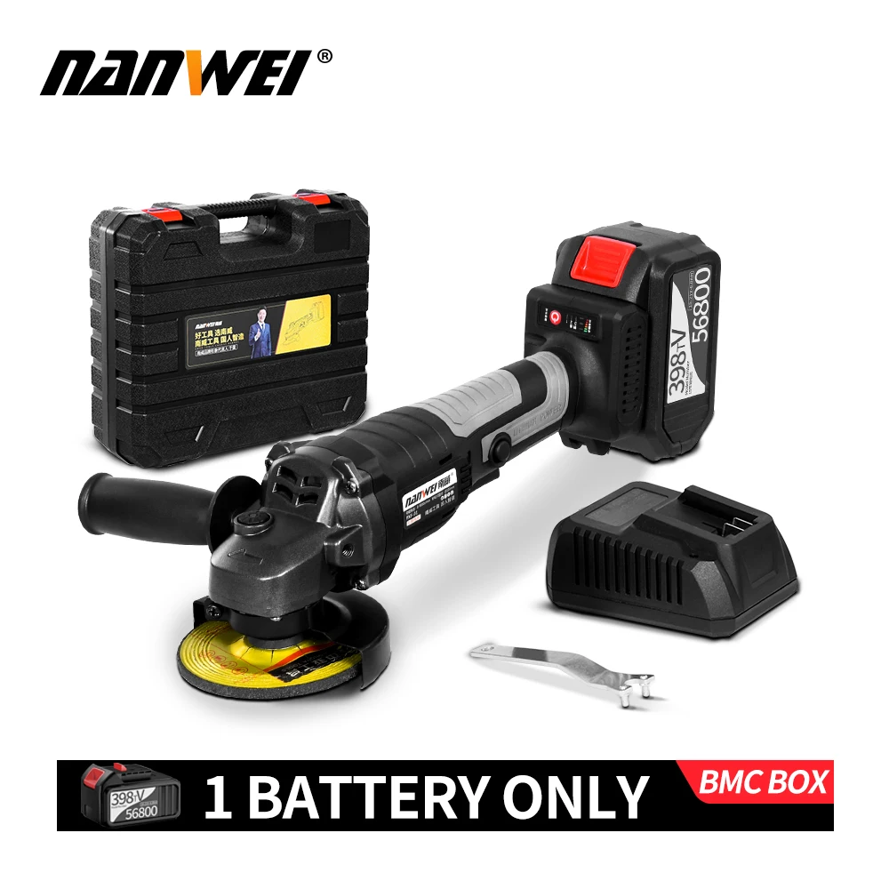 US $59.89 NANWEI 21V LiIon Brushless Cordless Angle Grinder with 20Ah Liion Battery and Fast Charger