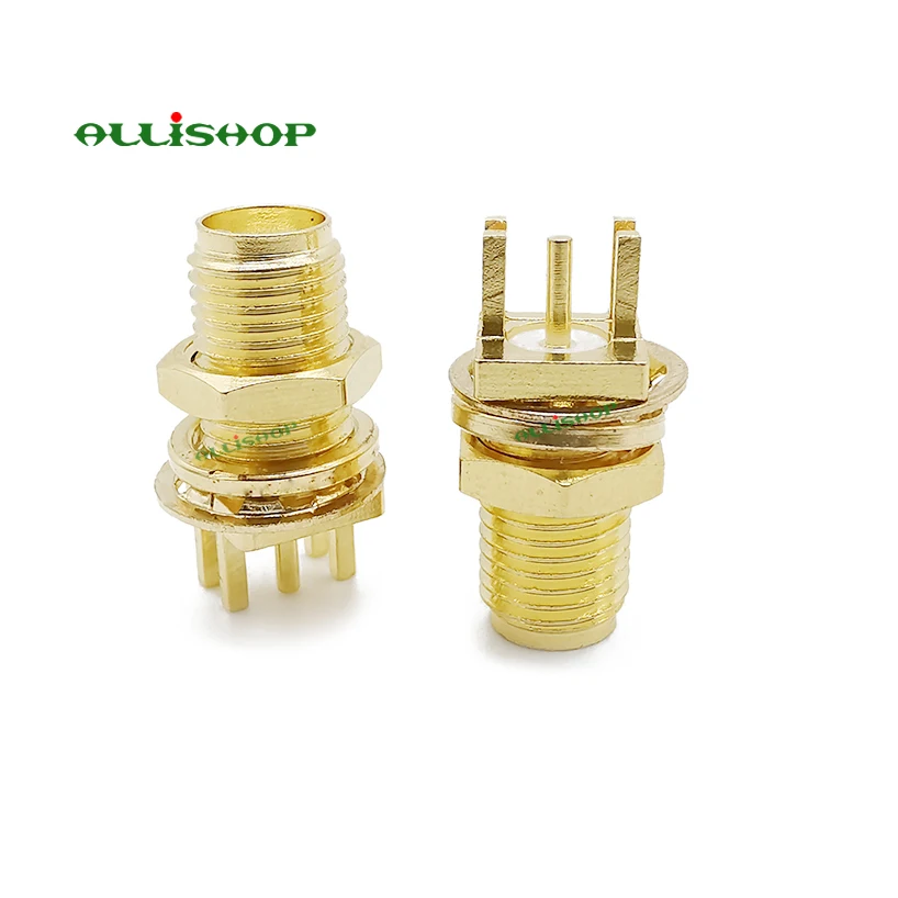 100Pcs SMA PCB Panel Connector SMA Female Jack nut RF Coax Connector End Launch PCB Mount Cable Straight Goldplated Dropshipping