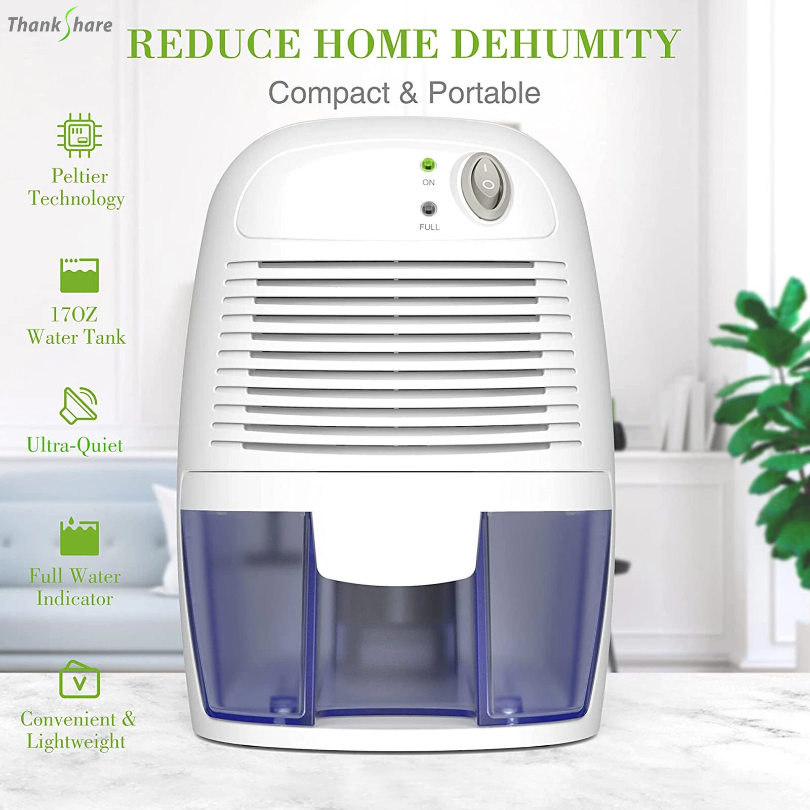 Home Dehumidifier Air Dryer Moisture Absorber Electric Cool Dryer With