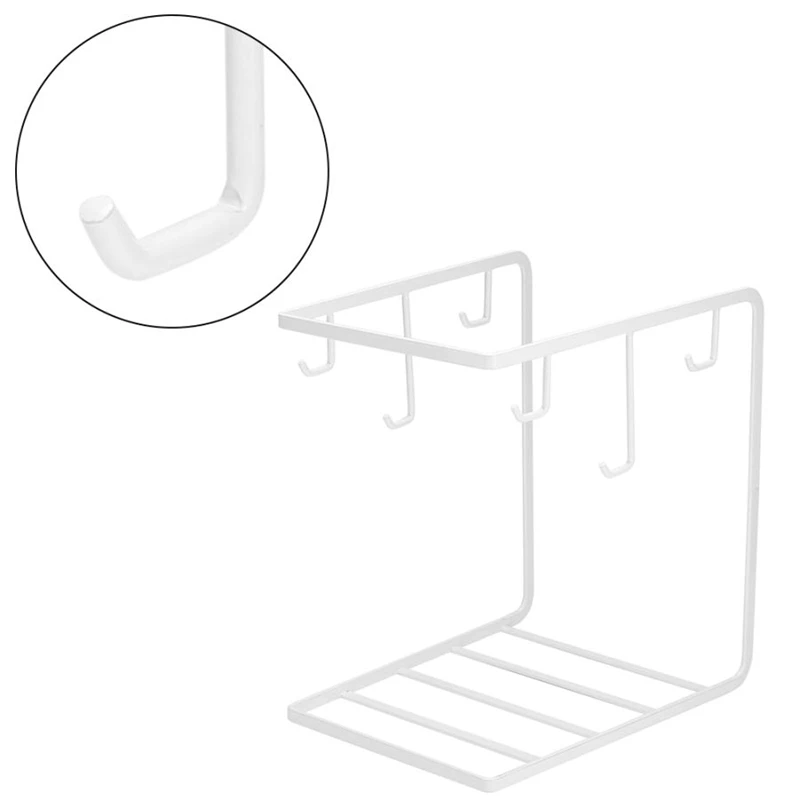Iron Kitchen Organizer Storage Shelf Multi-Functional Cupboard Hanging Hook Shelves for Cup Drainer Holder