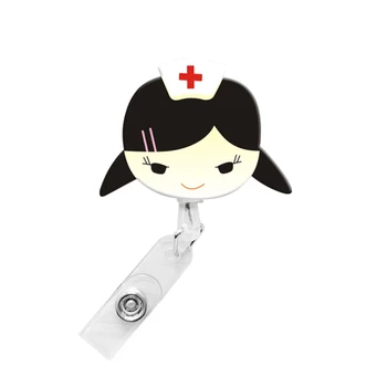 

Retractable Badge Reel Nurse Exihibiton ID Name Card Badge Holder School Supplie