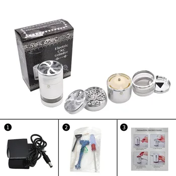 

Electric automatic herbal metal grinding machine diameter 75MM spice crusher tobacco smoke manual abrasive smoking accessories