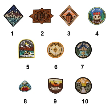 

Creative Camp life Design Embroidered Patch Outdoor Camping Nature Loving Badge Applique Iron Sew On Patch Clothes Accessories