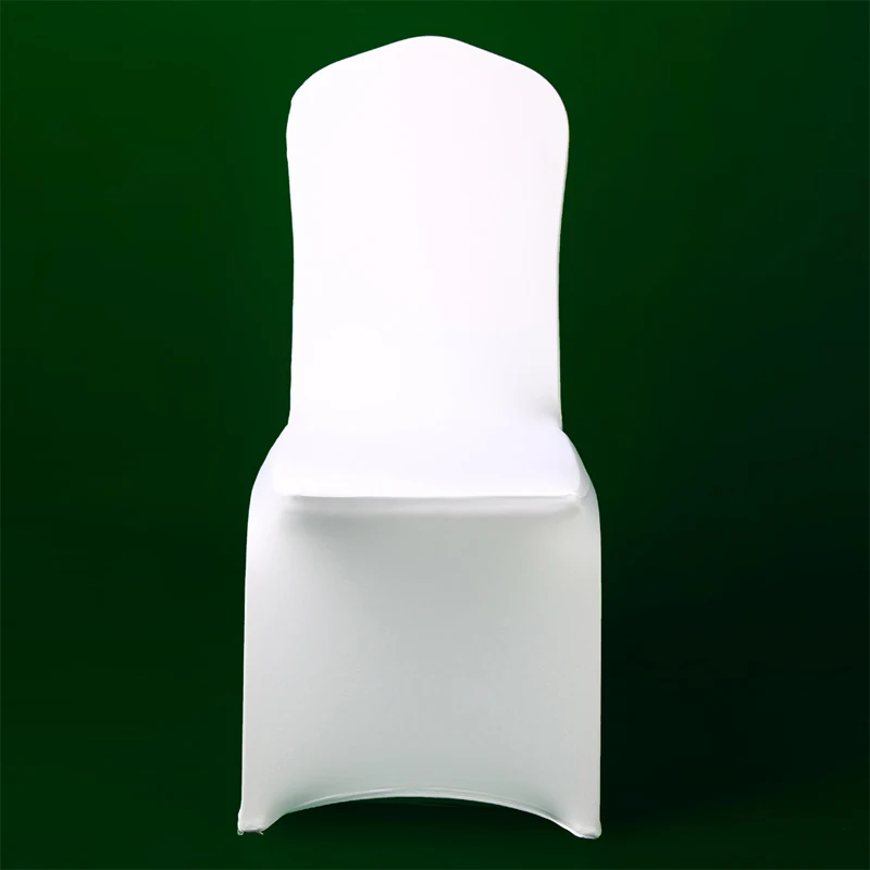 

50/100Pcs Cheap Universal Wedding White Chair Covers Reataurant Banquet Hotel Dining Party Lycra Polyester Spandex Chair Cover