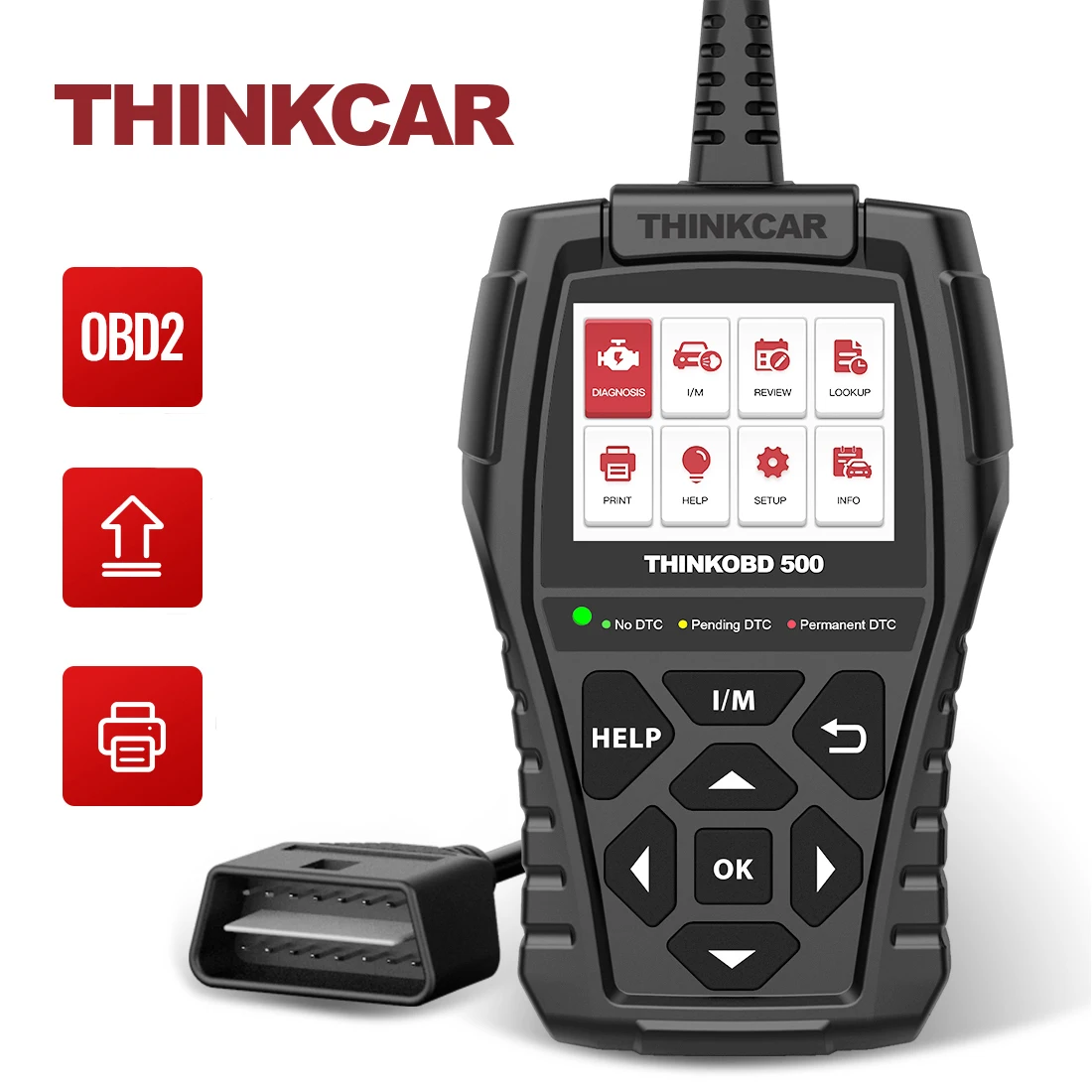 Excursie Belonend Kabelbaan Thinkobd 500 Full Obd2 Scanner On-board Diagnostic Tool Car Check Engine  Code Reader Lifetimefree Upgrade Print Diagnose Report - Code Readers &  Scan Tools - AliExpress