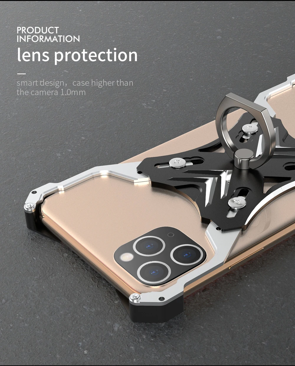 Для Apple iphone 11 Pro MAX X XR XS MAX 7 8 6s Plus чехол Роскошный 3D Жесткий Алюминиевый металлический каркас кольцо держатель Броня Защитная задняя крышка