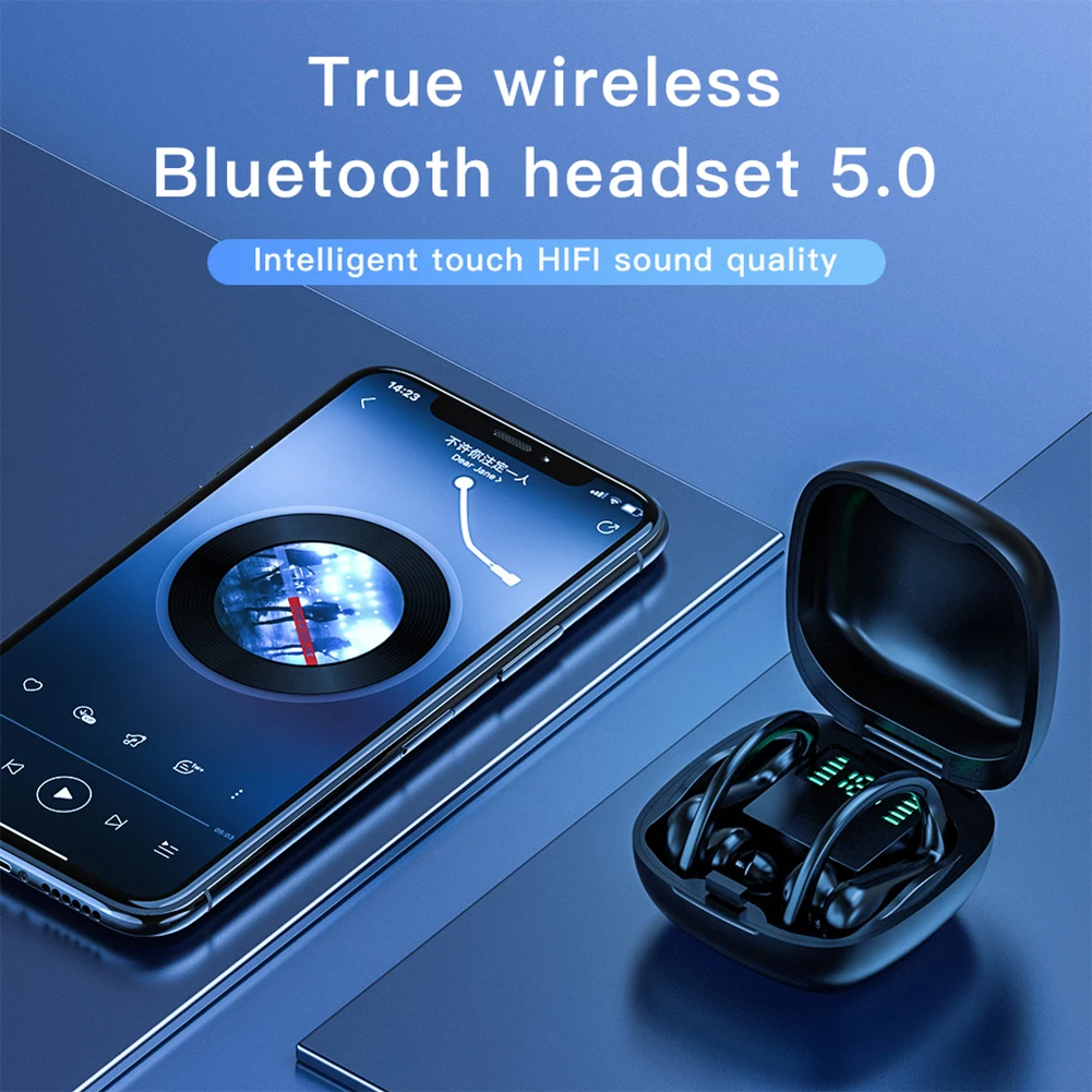 TWS Wireless Bluetooth 5 0 Headset Fingerprint Touch Control Earphones HIFI Stereo Sounds Earphone Waterproof Sports Earbuds