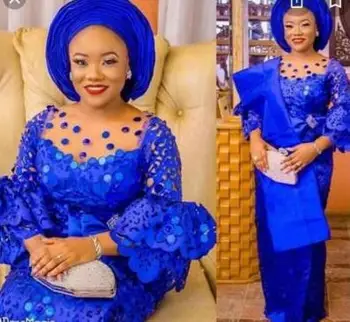 

Royal Blue Lace Evening Dresses 2020