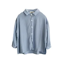 Новая детская летняя рубашка с длинными рукавами, детская одежда, рубашки для девочек от 8 до 12 лет